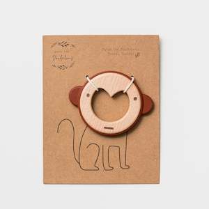 Mykah the Monkey Teether Wood + Silicone