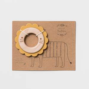 Lee the Lion Teether Wood + Silicone