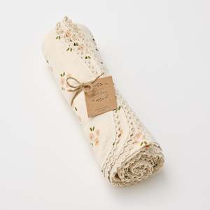 Organic Muslin Swaddle Daisy with Lace - DUE BACK JANUARY