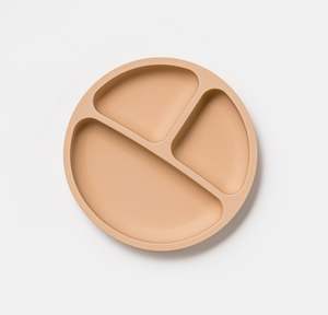 Silicone Divided Plate in Peach