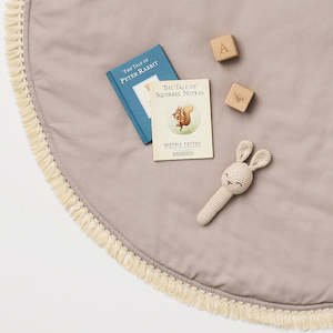 Toy wholesaling: Linen Baby Mat Dove Grey