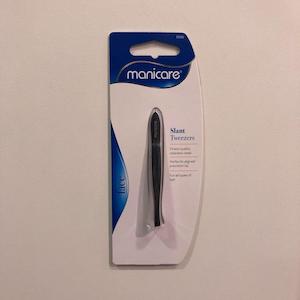 MANICARE Slant Tweezers - Matt Coated Black