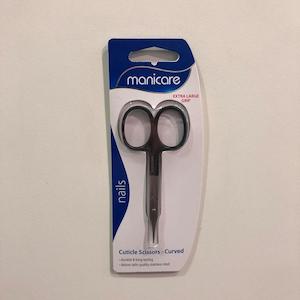 MANICARE Cuticle Scissors - Curved, Extra Large Grip