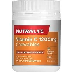 NUTRALIFE Vitamin C 1200mg 50 Chewable tablets