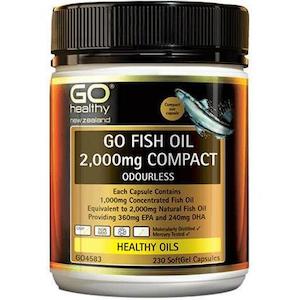 Fish Nutritional Oils: GO Fish Oil 2000mg Odourless 230 cap