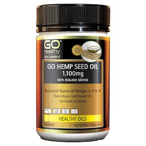 GO Hemp Seed Oil 1100mg NZ Grown 100Cap