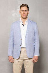 Cutler & Co Johnson Linen Herringbone Blazer - Sky