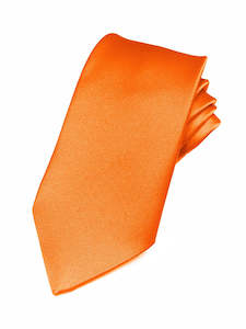 Fellini Satin Tie - Orange