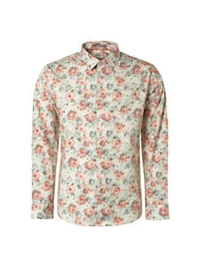 No Excess Long Sleeve Shirt: Tonal Floral - Melon