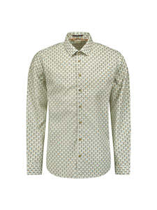 No Excess Long Sleeve Shirt: Jewel Print - Mint