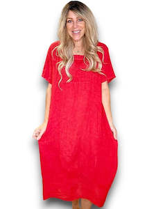 Clothing: Helga May Mid Sleeve Maxi Dress: Red