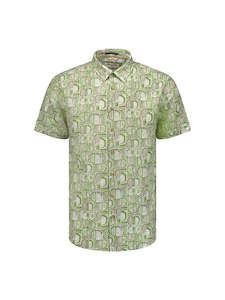 No Excess Short Sleeve Shirt: Jewel Print - Green