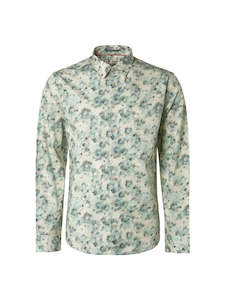 No Excess Long Sleeve Shirt: Tonal Floral - Pacific