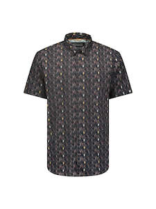 No Excess Short Sleeve Shirt: Stain Glass Print - Night