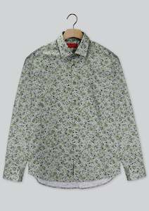 R.F. Scott Fields Long Sleeve Linen Shirt: Floral Print - Everglade