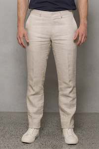 Clothing: Cutler & Co Straight Linen Trouser - Oatmeal