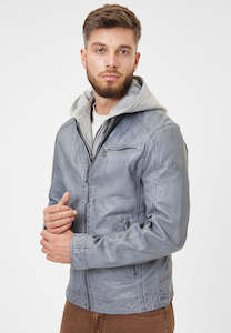 Clothing: Gipsy Lamb Leather Jacket - Baxder (Dusty Blue)