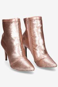 Hey Monday Olivia Rosegold Sequin/Silver Bootie