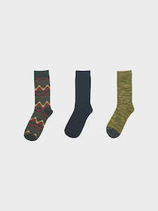 No Excess Fancy Socks: 3 Pack - Multi Army