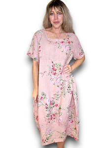 Helga May Mid Sleeve Maxi Dress: Lingonberry -  Baby Pink