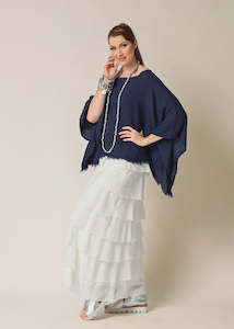 Clothing: Calista Linen Skirt in Winter White