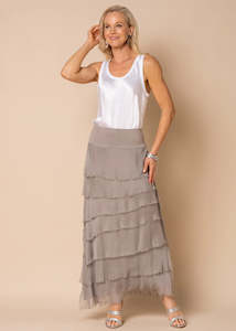 Fifi Silk Layer Skirt in Mocha