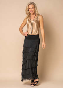 Clothing: Fifi Silk Skirt in Onyx