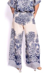 The Italian Closet: Parma Silk Blend Wide Leg Pants - Navy