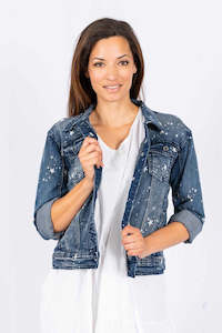 The Italian Closet: Taranto Speckled Star Denim Jacket