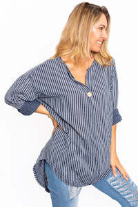 The Italian Closet: Popkin Stripe Top - Denim