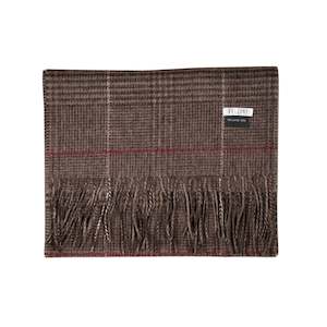 100% Lambs Wool Scarf - Detailed Chocolate