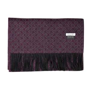 100% Lambs Wool Scarf - Wine Printed