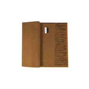 Clothing: 100% Lambs Wool Scarf - Camel