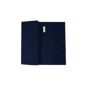 Clothing: 100% Lambs Wool Scarf - Navy