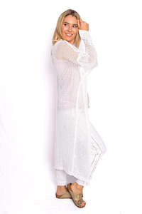 Clothing: The Italian Closet: Carnet Open Knit Cardigan - White