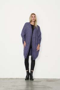 H&F Super Soft Cable Knit Wrap - Grape