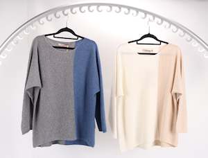 Clothing: Italian Split Colour Cashmere Knit