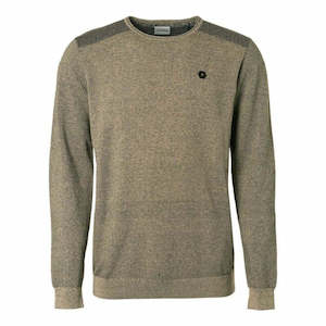 No Excess Crew Neck Pull Over - 2 Jacquard : Stone