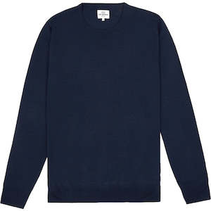 Clothing: Ben Sherman Merino Crew Cut Navy Jersey