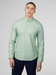 Clothing: Ben Sherman Long Sleeve Shirt: Signature Oxford - Grass