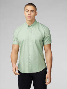 Ben Sherman Short Sleeve Shirt: Oxford - Grass