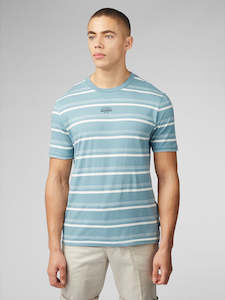 Ben Sherman Fine Stripe Tee - Petrol Blue