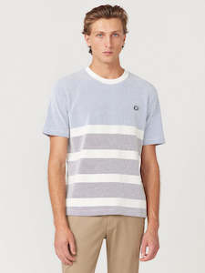 Ben Sherman Textured Block Tee - Blue Stripe