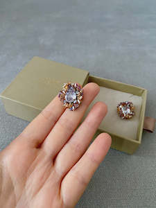 Crystal Peach Studs