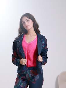 Clothing: Womens Reversible Denim Jacket - Native Navy