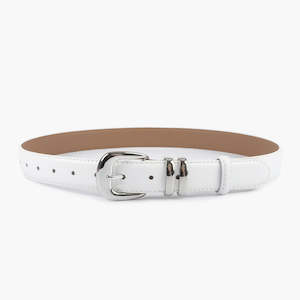 Womens Leather Belt - White