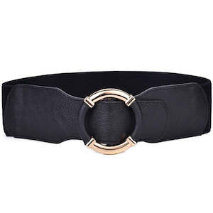 Elasticated Waist Cinch Belt - Black