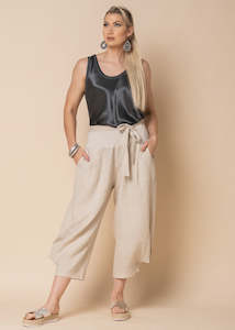 Addison Linen Pant - Latte