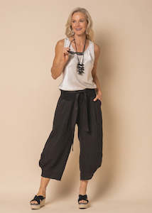 Addison Linen Pant - Onyx