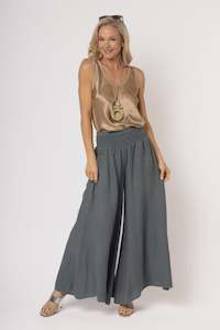 Diana Linen Pant - Gum Leaf